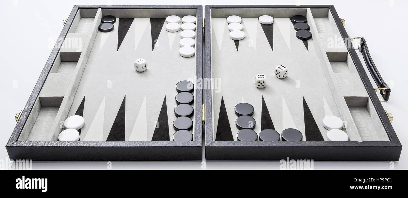 Backgammon, spiel dans koffer Banque D'Images