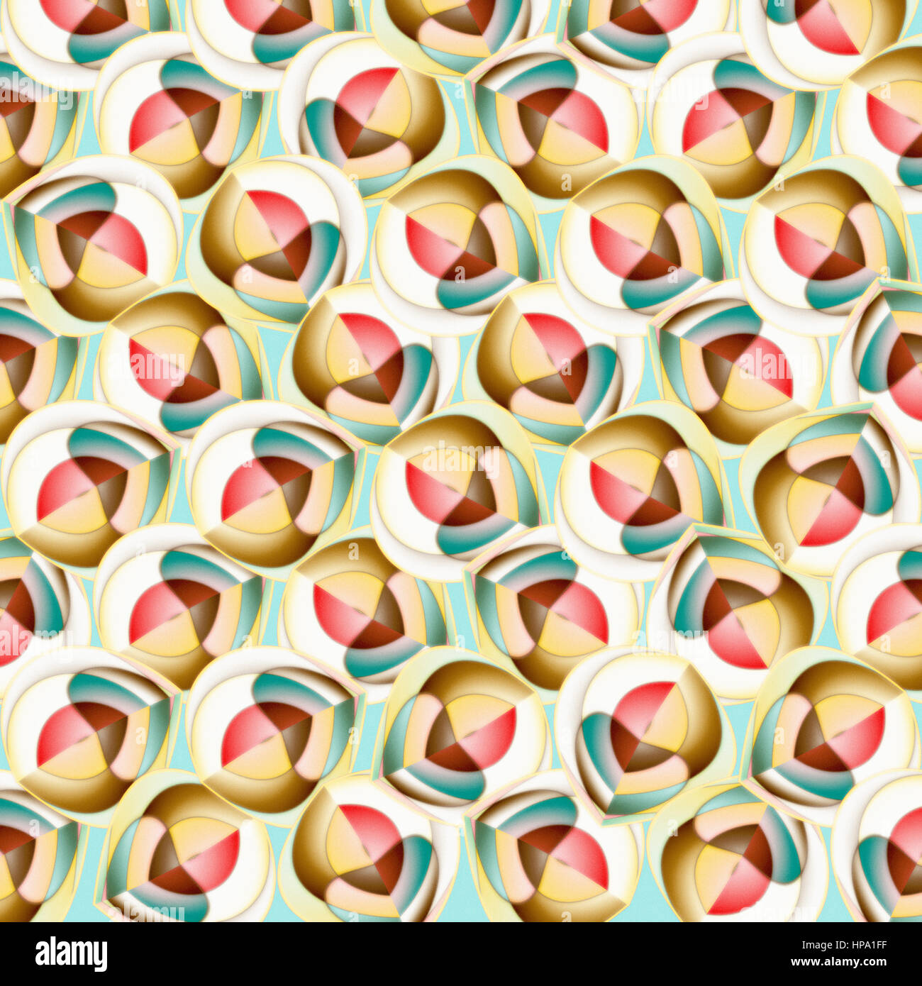 Les objets en verre translucide. L'art numérique. Banque D'Images