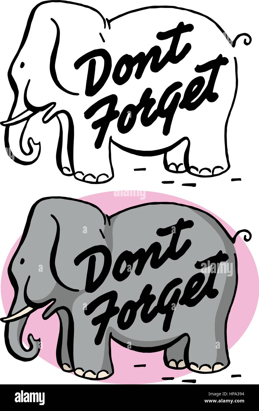 Un éléphant vous rappelle de ne pas oublier Illustration de Vecteur