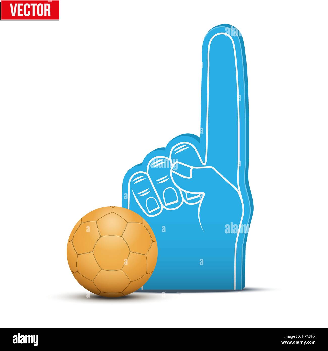 Sports Handball balle en mousse et les doigts du ventilateur Illustration de Vecteur