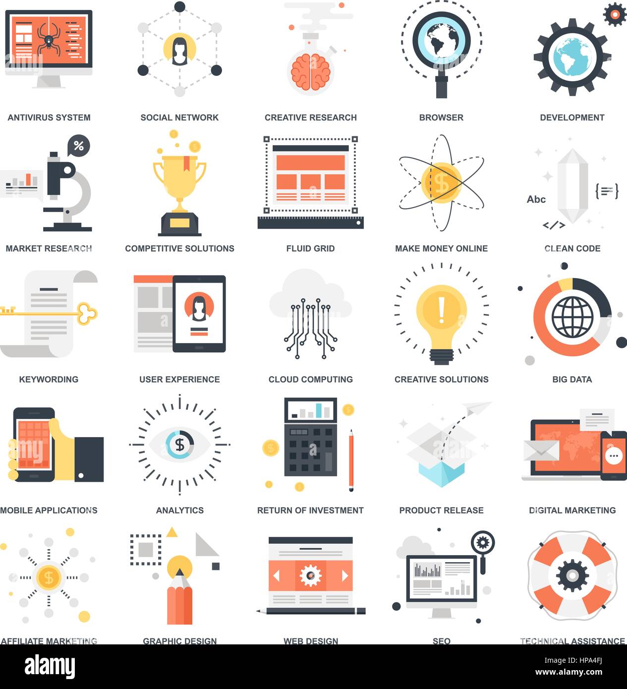 SEO et développement Illustration de Vecteur