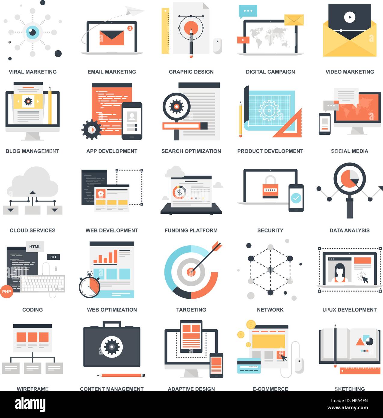 SEO et développement Illustration de Vecteur