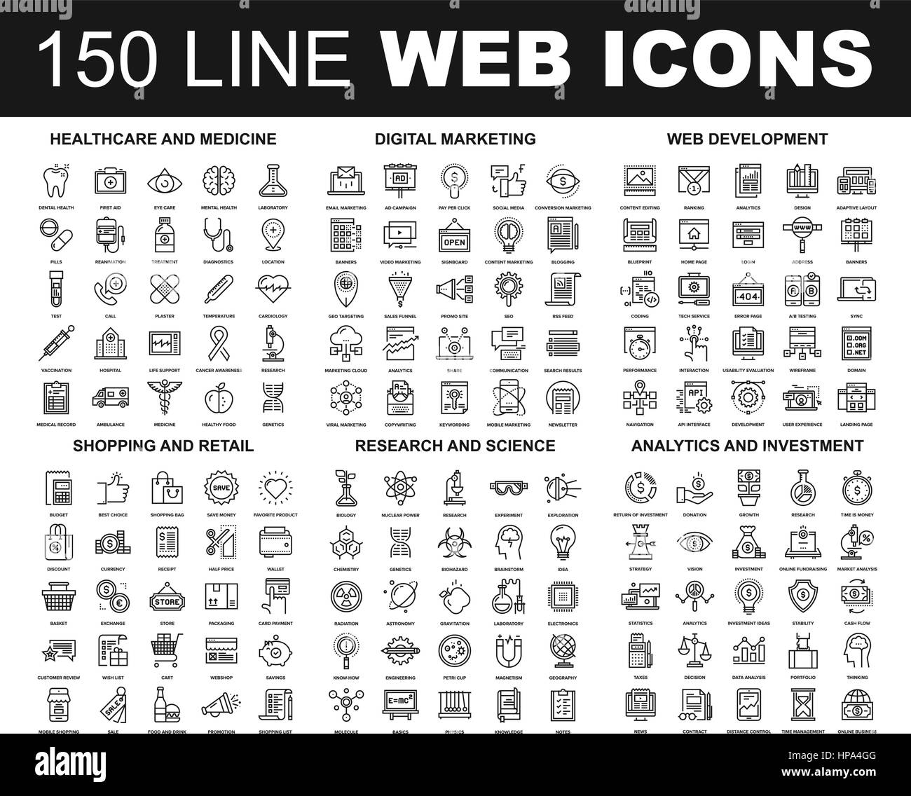 Ligne Web Icons Illustration de Vecteur