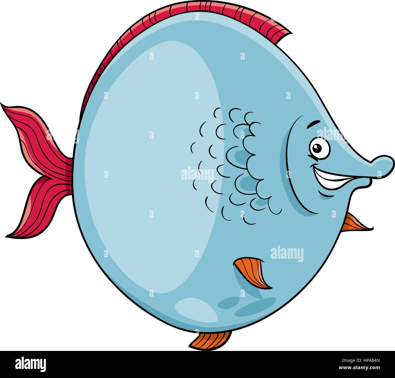 Cartoon Illustration de gros poisson Sea Life personnage animal Illustration de Vecteur