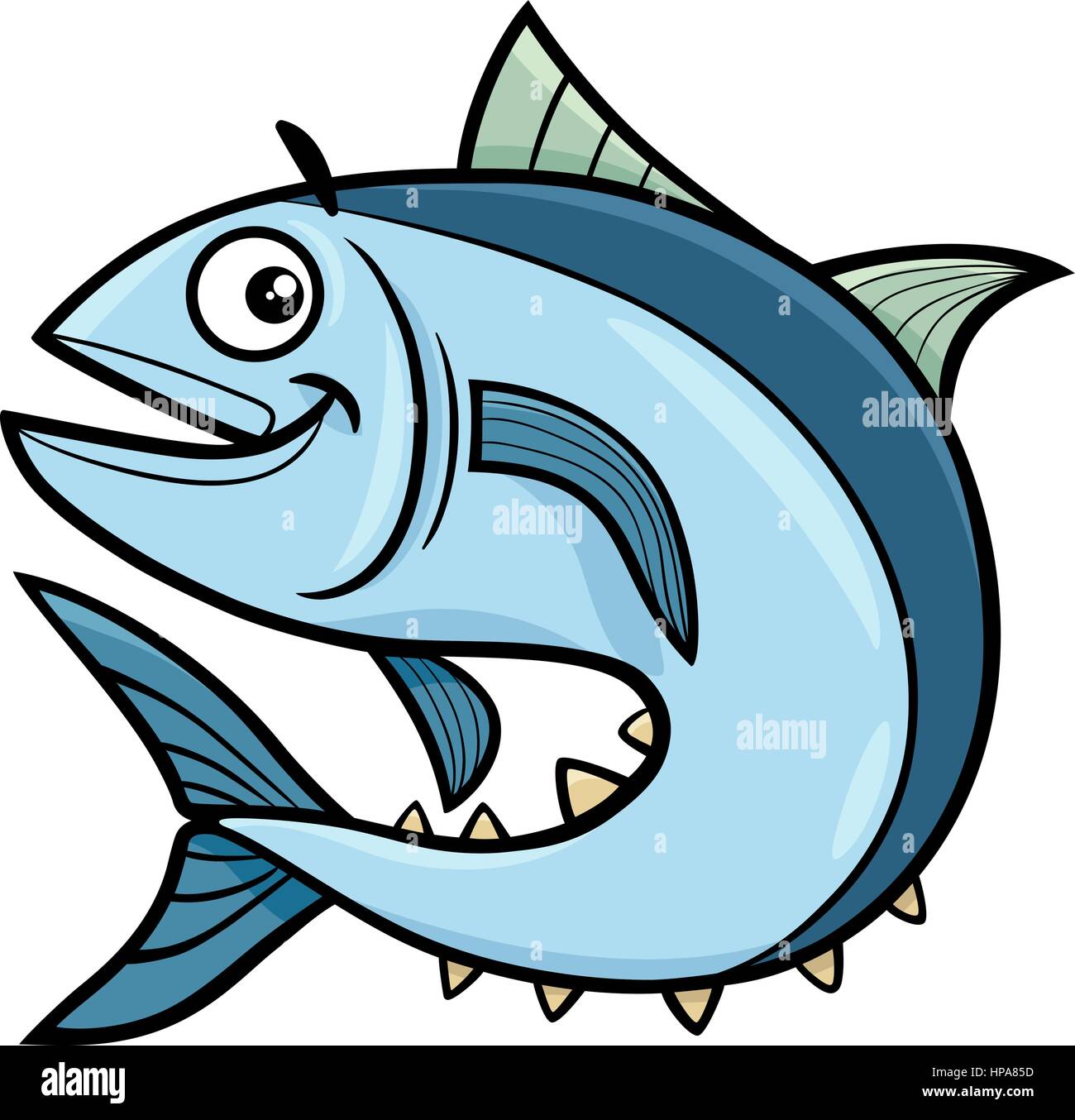 Cartoon Illustration de la vie de la mer Thon personnage animal Illustration de Vecteur