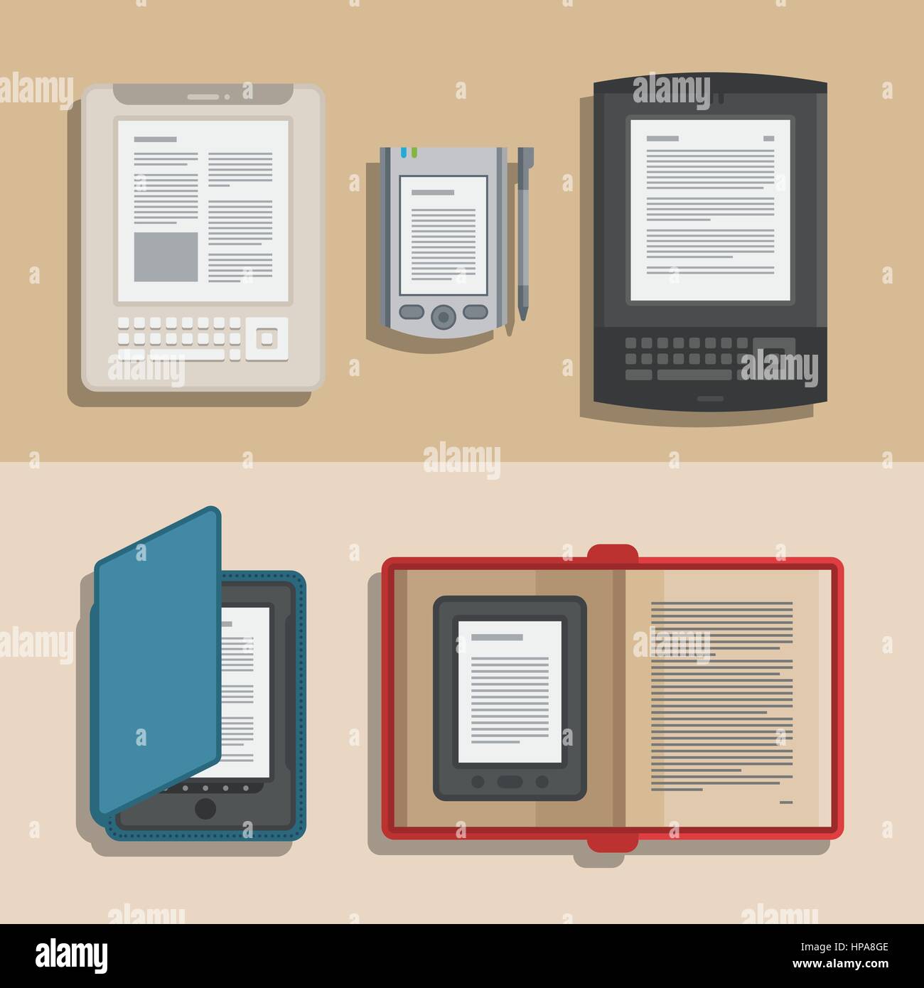 Livres électroniques icon set. Télévision vector electronics Illustration de Vecteur