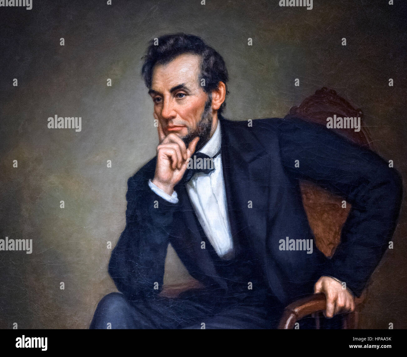 Abraham Lincoln (1809-1865), portrait par George Peter Alexander Healy, huile sur toile, 1887 Banque D'Images