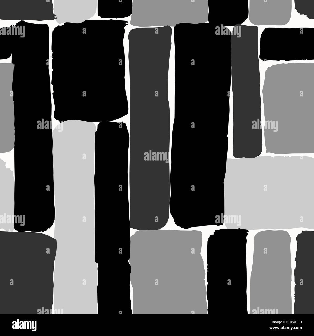 Un motif répétitif avec des éléments dessinés à la main noir et gris sur fond blanc. Illustration de Vecteur