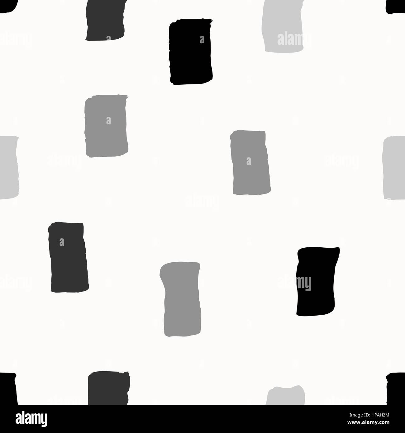 Un motif répétitif avec des éléments dessinés à la main noir et gris sur fond blanc. Illustration de Vecteur