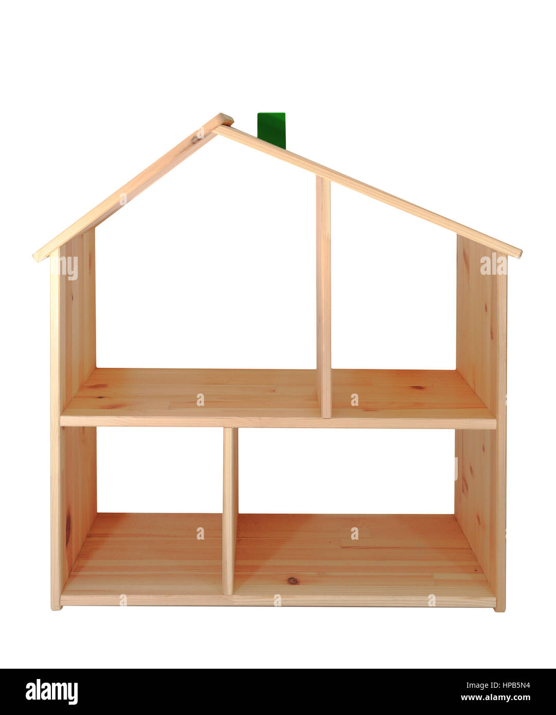Modèle de maison en bois isolé sur fond blanc. Maison en bois sur fond blanc. Banque D'Images