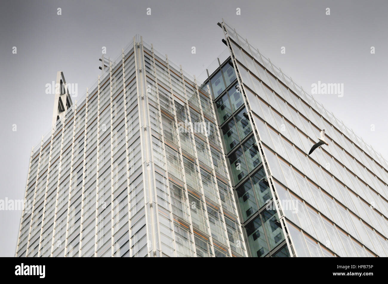 Immeuble de bureaux de grande hauteur vue de bas en haut à partir du sol Banque D'Images