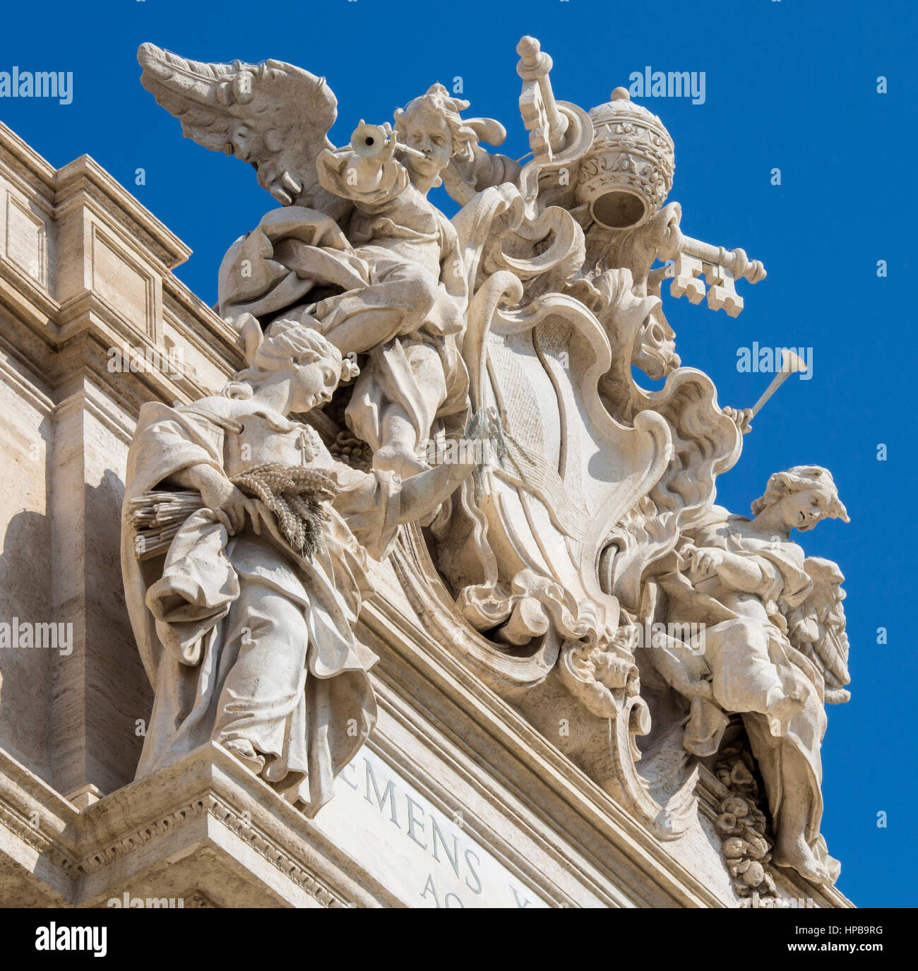 Détail de la fontaine de Trevi, Rome, Latium, Italie, Europe Banque D'Images