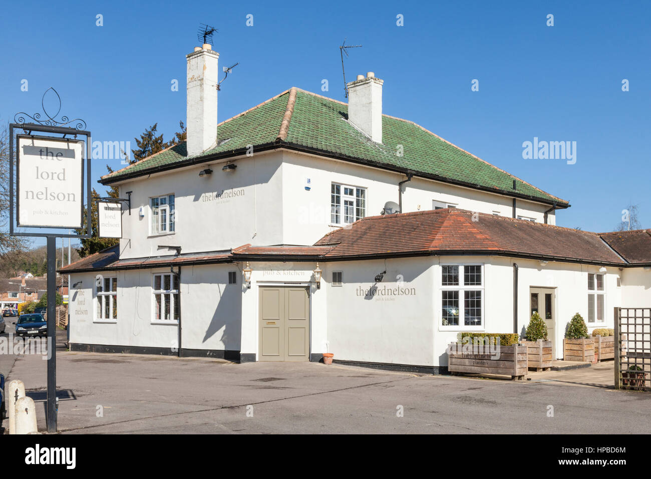 Le Lord Nelson pub dans Burton Joyce, Lancashire, England, UK Banque D'Images