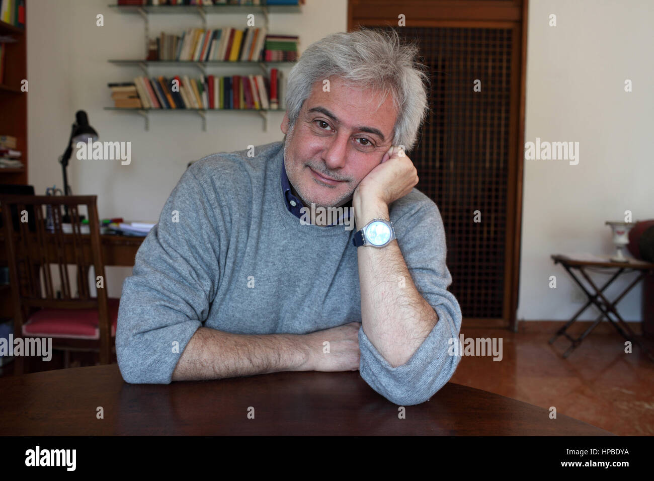 Portrait de Bruno Arpaia à sa place 21/04/16 ©Basso CANNARSA/Opale Banque D'Images