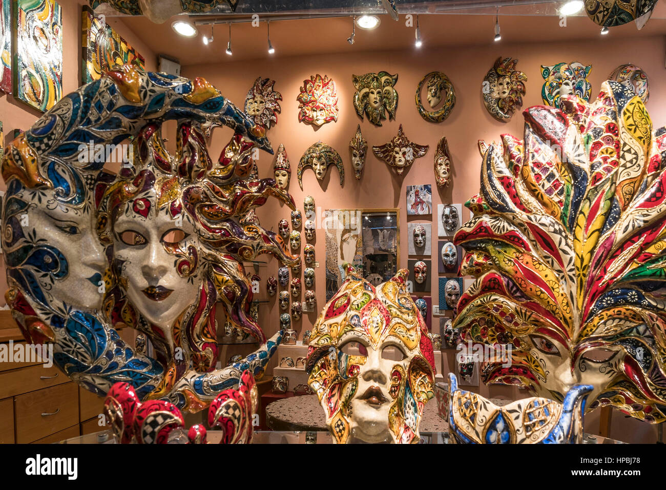 Les masques vénitiens boutique, Venezia, Venice, Venise, Italie, Europe, Banque D'Images
