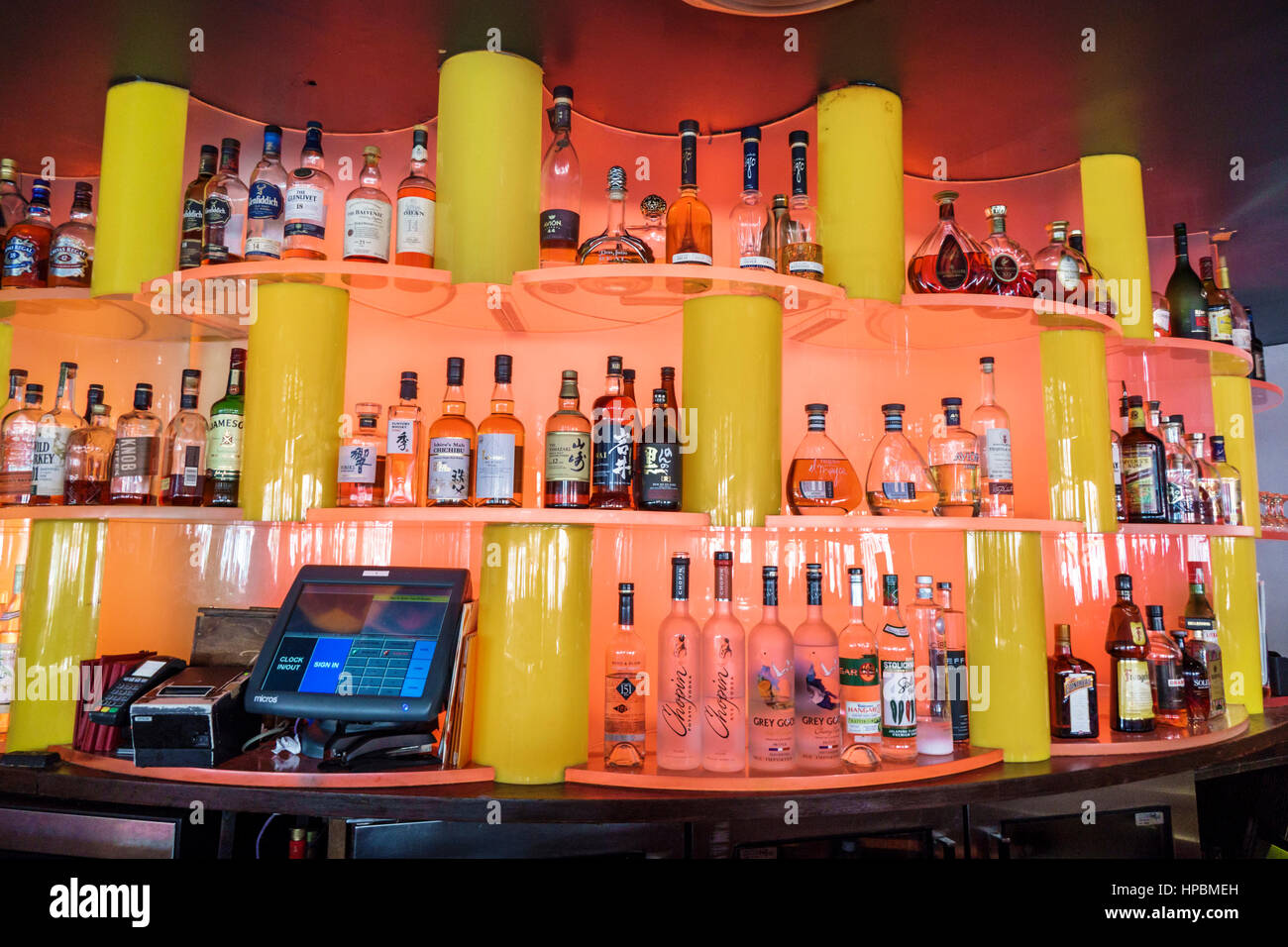 Florida South, Miami Beach, Lincoln Road, Sushi Samba, japonais brésilien, restaurants de nourriture manger dehors café cafés bistrot, bar-bar salon Banque D'Images