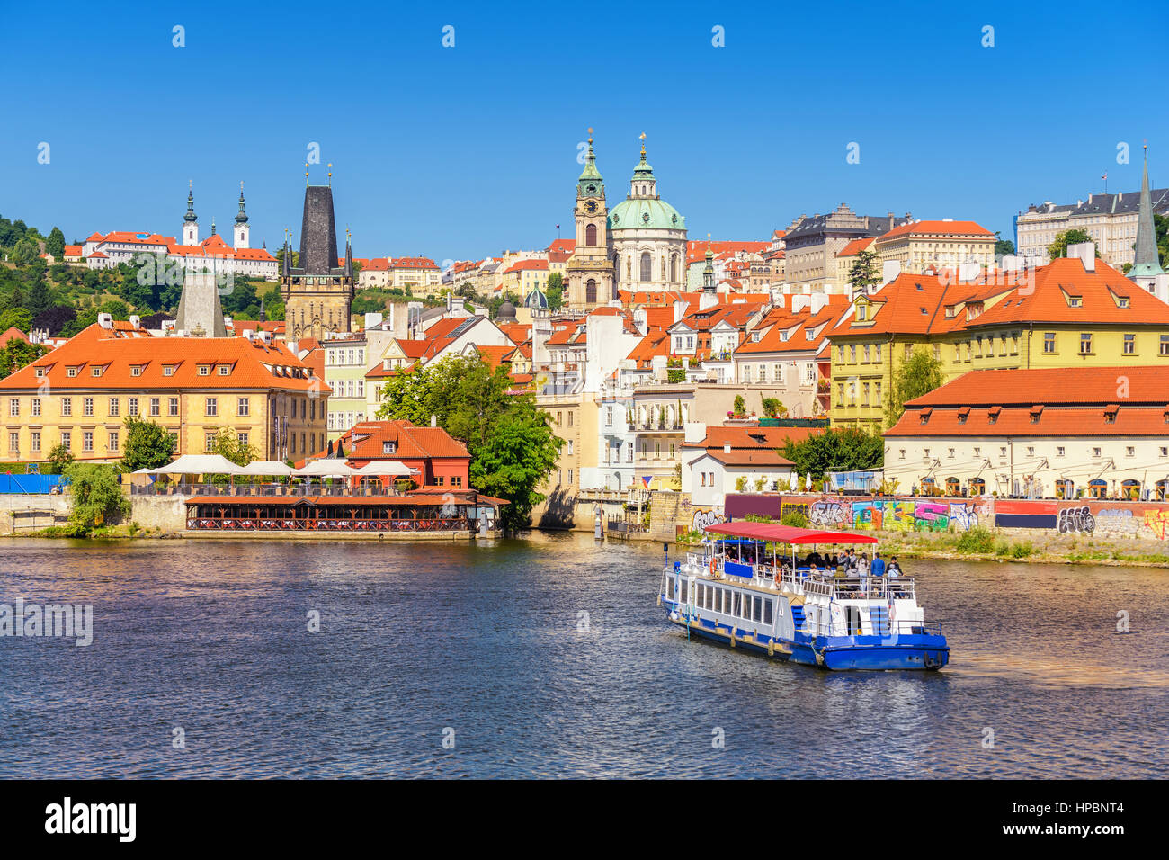La ville de Prague et le château de Prague, Prague, République Tchèque Banque D'Images