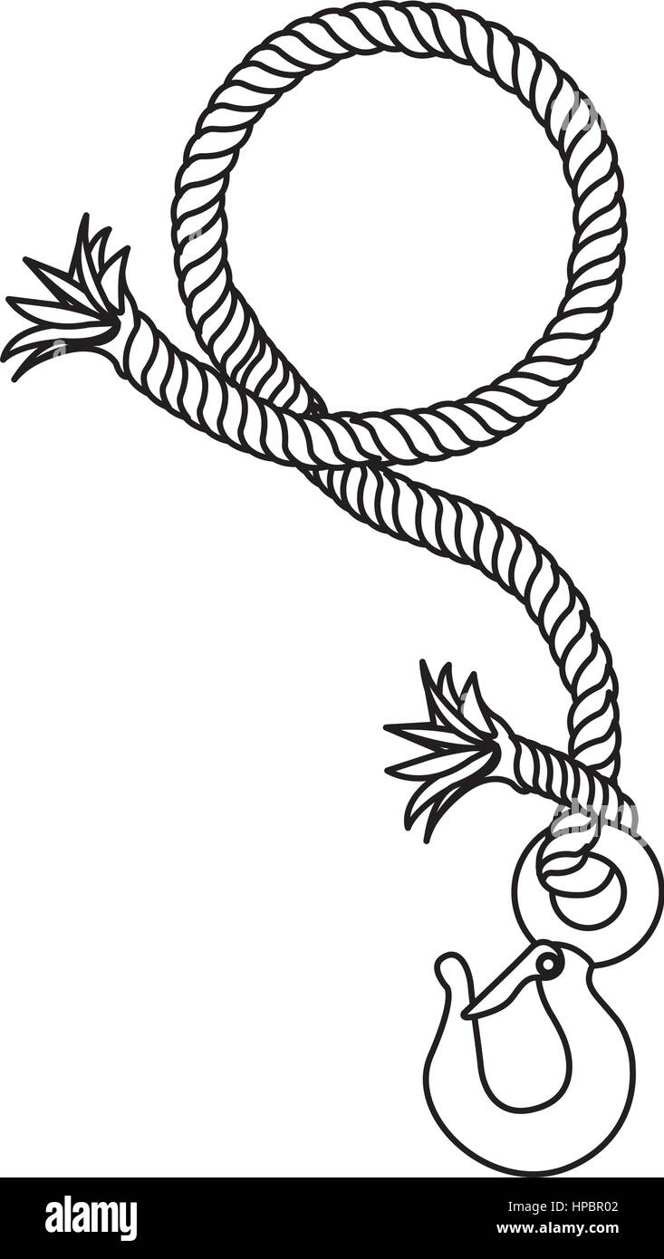 Icône crochet contour bris de câble Illustration de Vecteur