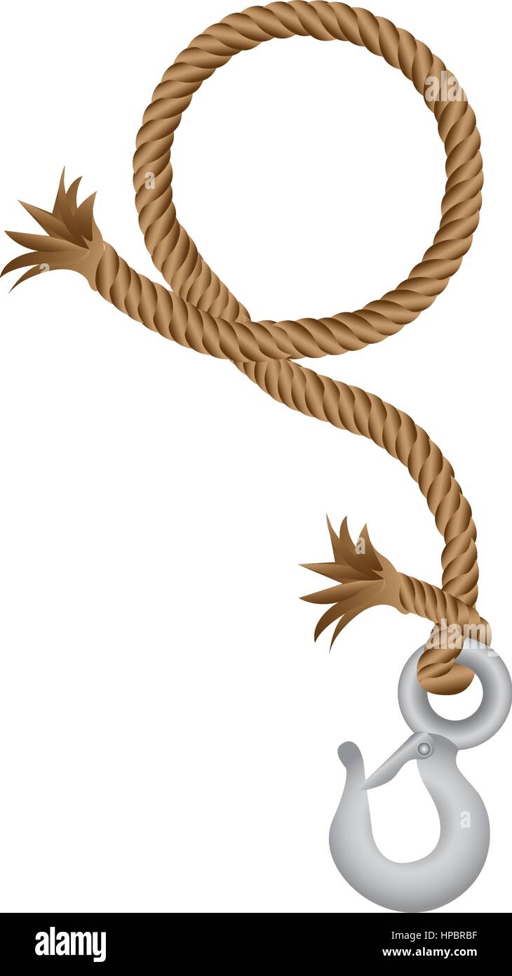 Bris de câble marron icône crochet Illustration de Vecteur