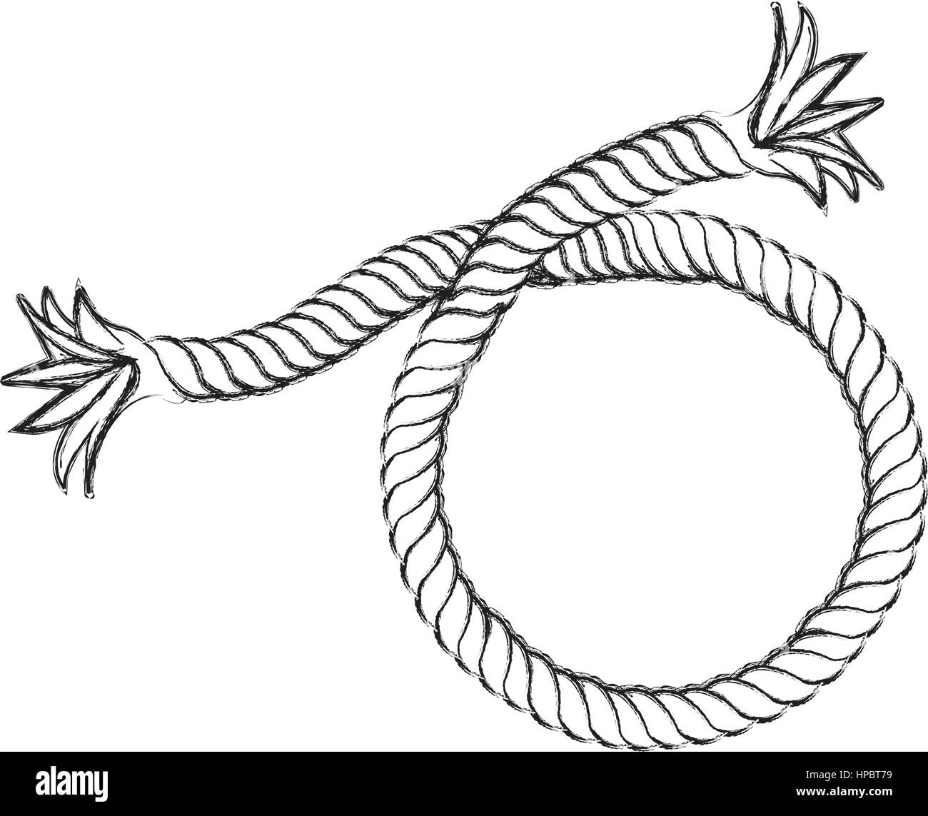Contour Noir Et Dessin A La Main De Corde Pause Nautique Image Vectorielle Stock Alamy