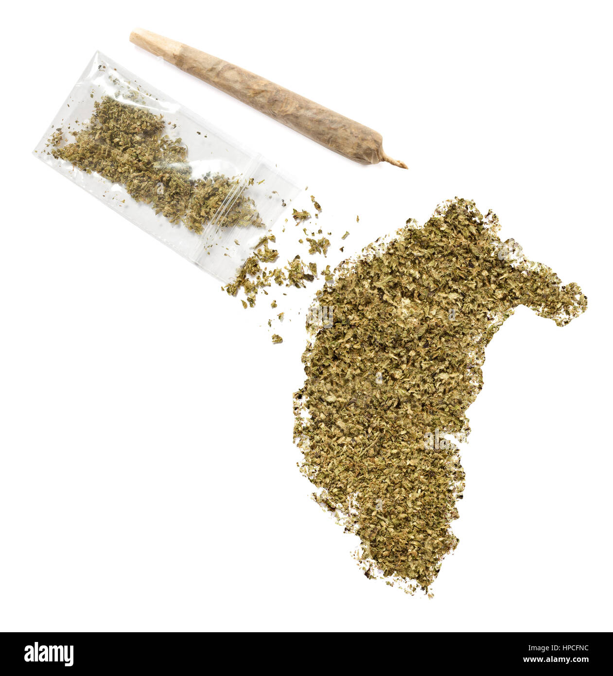 Poncé en forme de mauvaises herbes comme territoire de la capitale australienne et un joint.(série) Banque D'Images