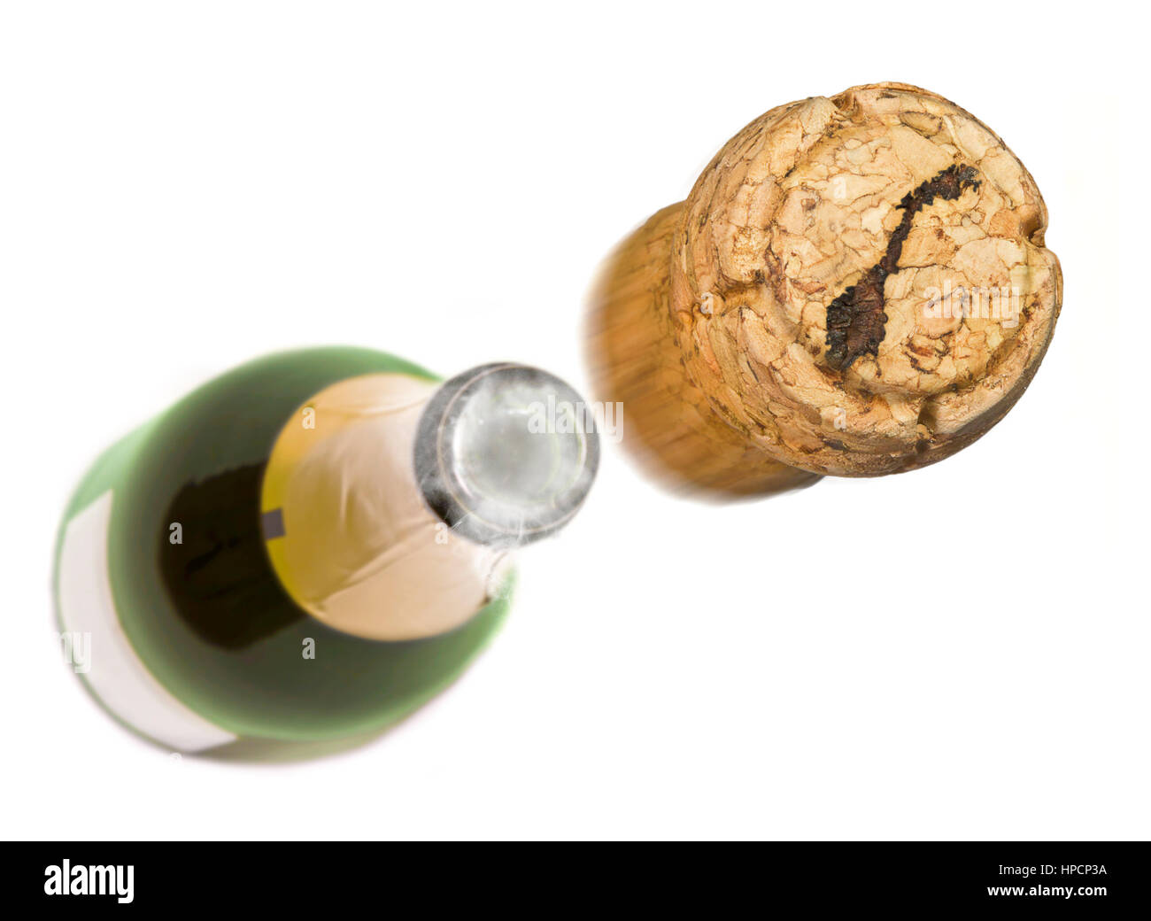 Bouchon de Champagne avec la forme de la Norvège ont brûlé dans et bouteille de champagne à l'arrière.(série) Banque D'Images