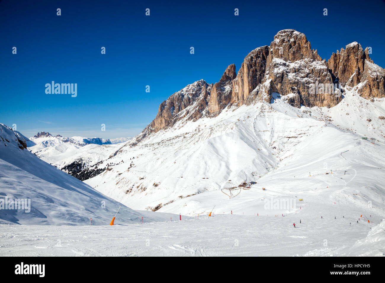 Vue d'un domaine de ski en Italie Banque D'Images