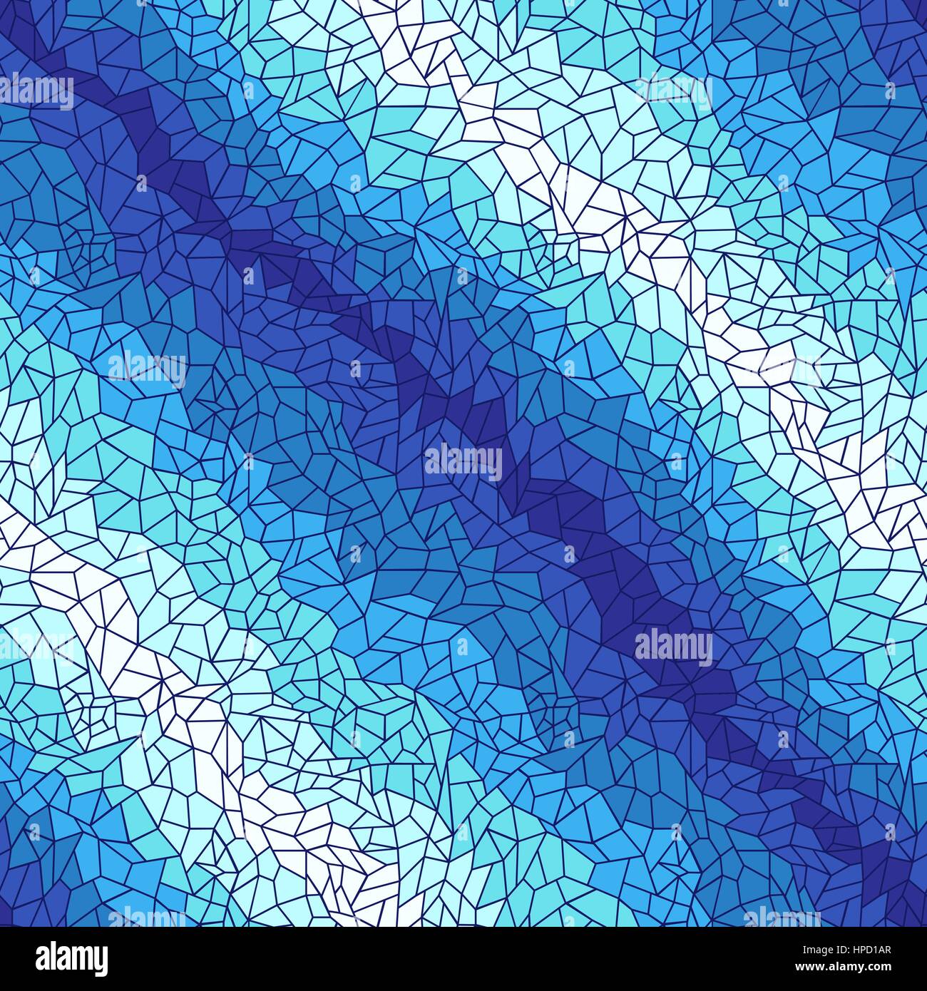 Lacy vectoriel continu géométrique modèle dans des tons bleus et blancs, bleu lignes formant les polygones Illustration de Vecteur