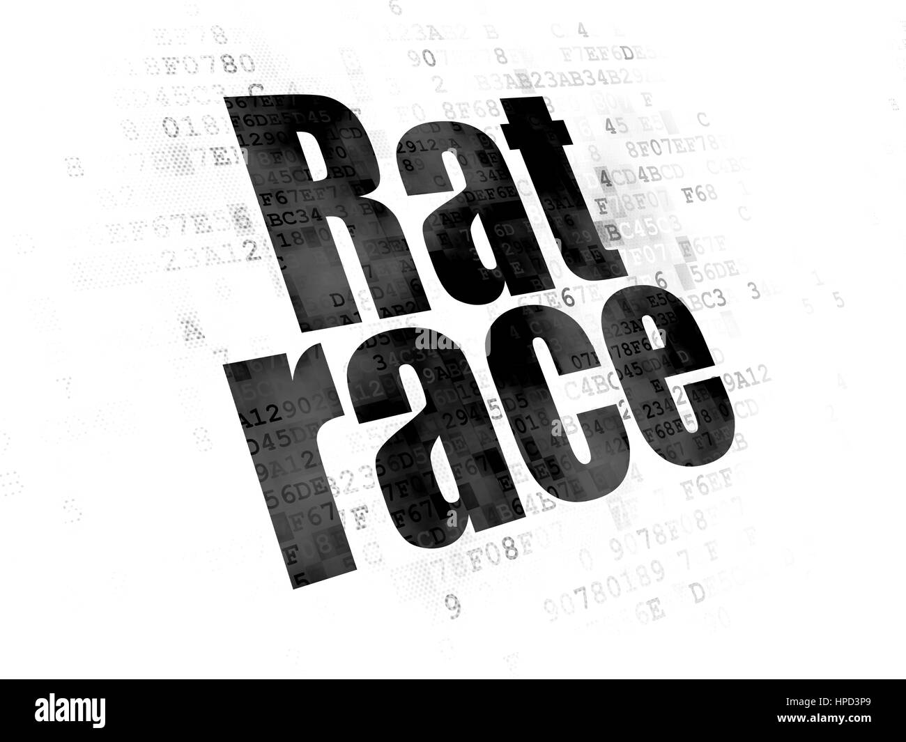 Concept politique pixélisé : texte noir sur fond de course de rat numérique Banque D'Images