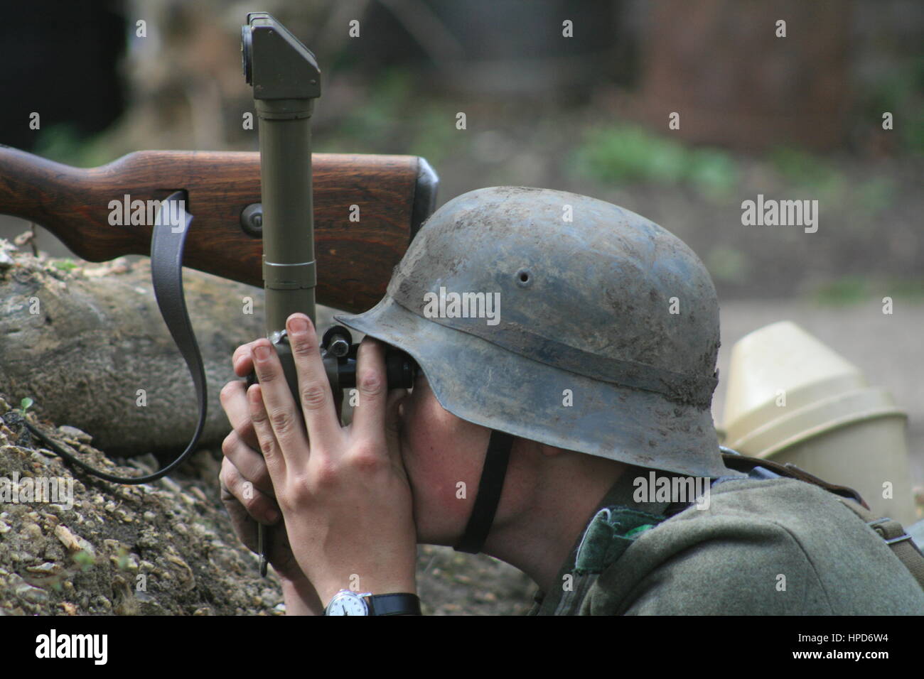 Groupe de reconstitution allemande basée au Royaume-Uni. Banque D'Images