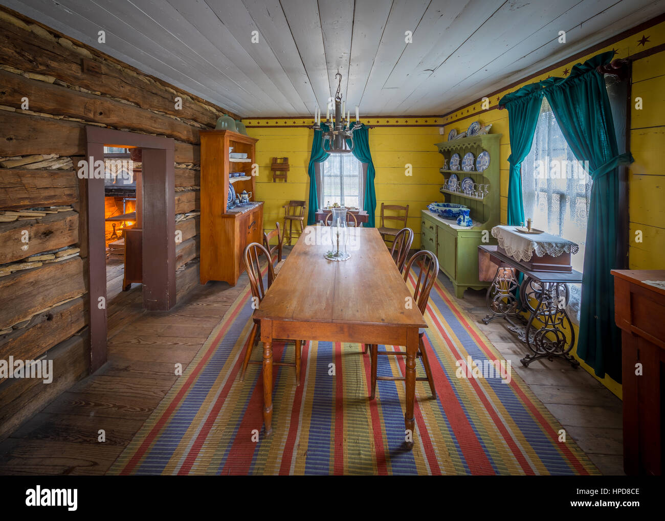 Salle de séjour dans une maison privée à Dallas, Texas, à partir de la fin du 20e siècle Banque D'Images