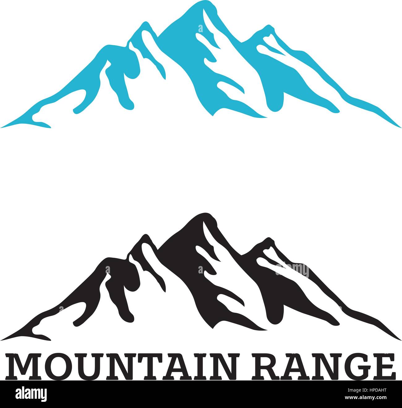 Logo de l'entreprise modèle avec silhouette de montagnes Illustration de Vecteur