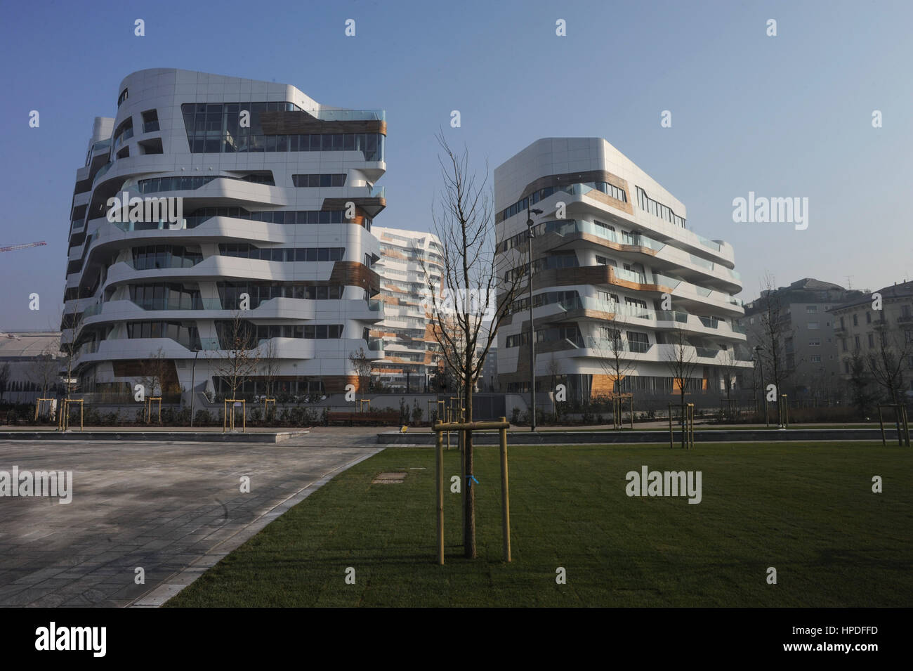 De logements neufs de la ville de Milan Banque D'Images