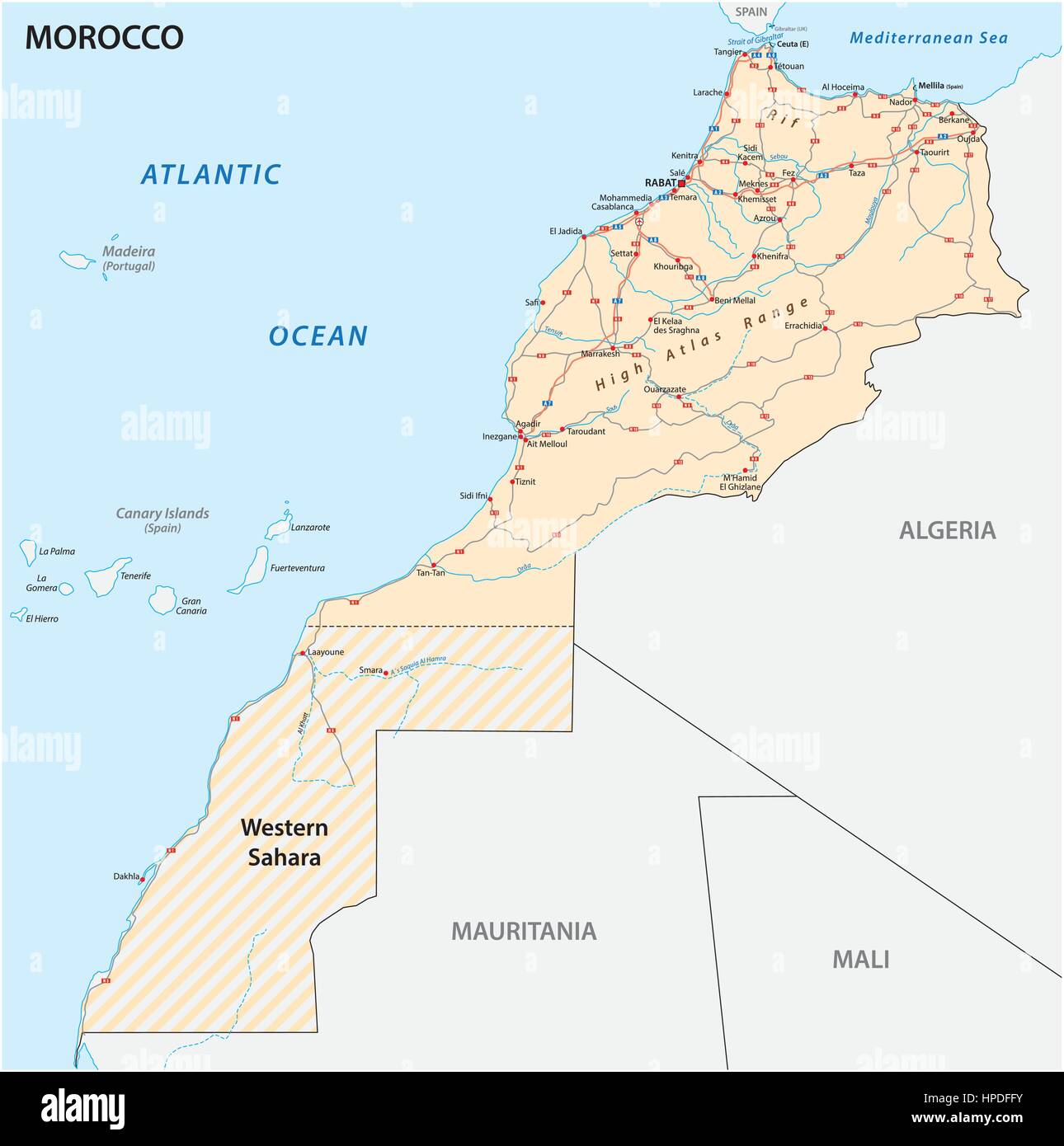 Carte Routiere Du Royaume Du Maroceps Hpdffy 