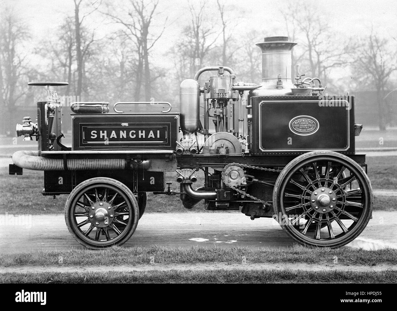 Incendie à vapeur moteur 1904 Merryweather Banque D'Images