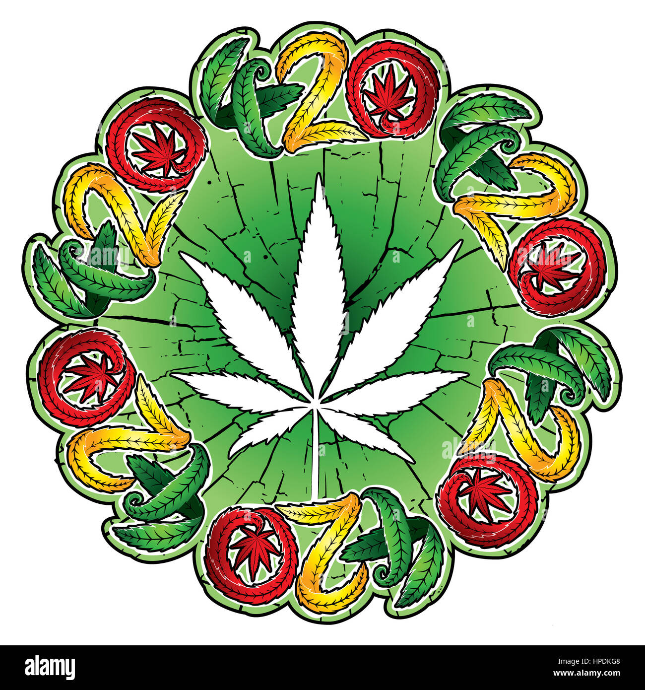 Cannabis Marijuana fond texturé leaf 420 valeur symbolique Banque D'Images