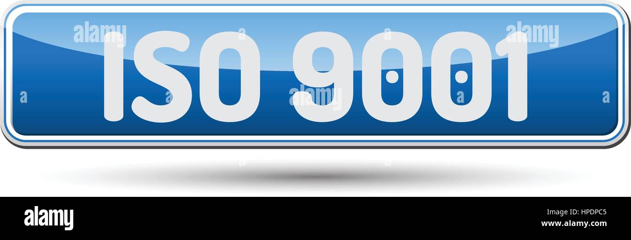 ISO 9001 - Résumé beau bouton avec texte. Illustration de Vecteur