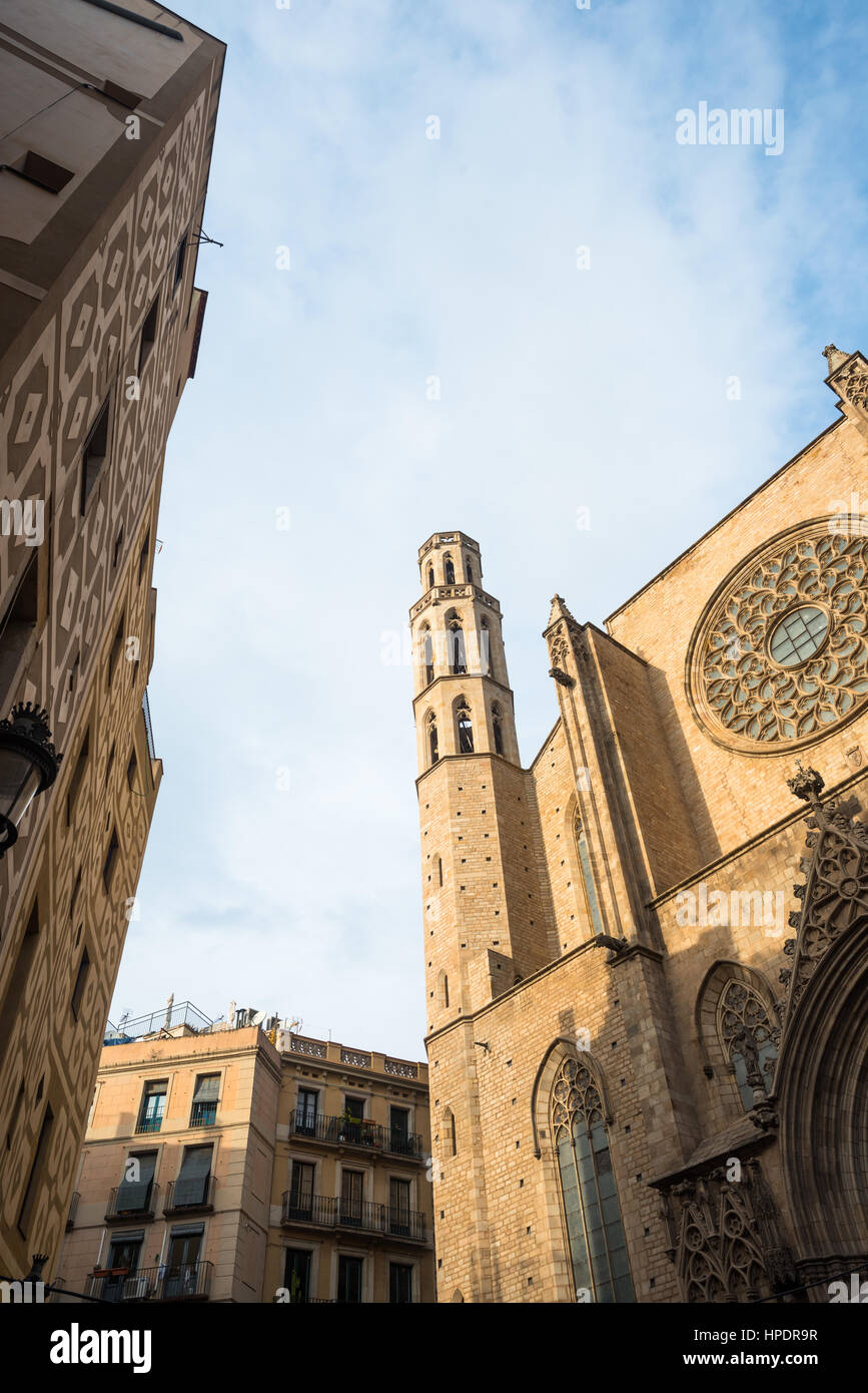 Basílica de Santa María del Mar, Barcelone, Catalogne, Espagne Banque D'Images