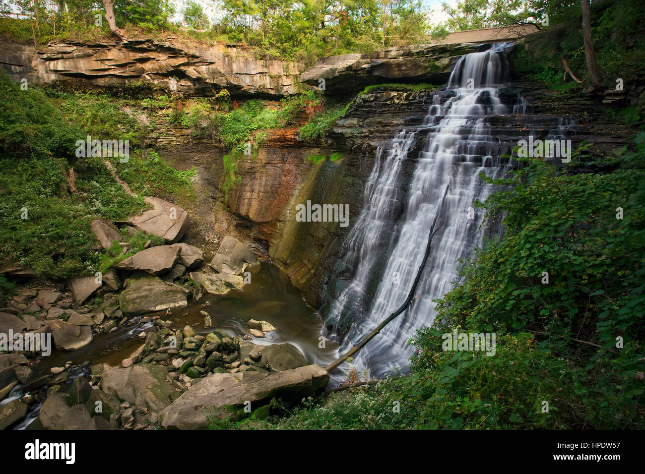 Brandywine Falls, situé dans le parc national de Cuyahoga Valley, Ohio. Banque D'Images