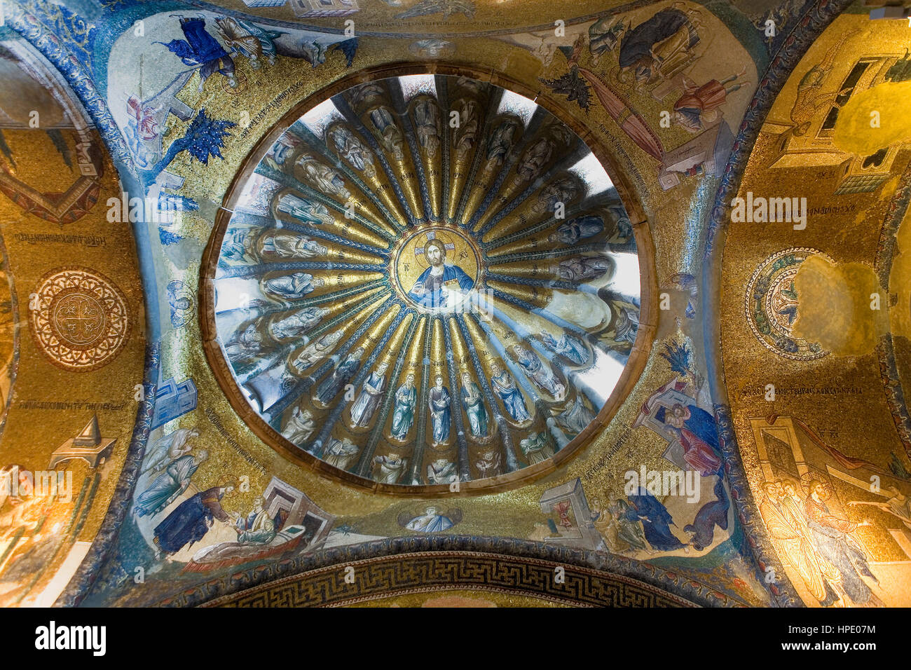 Le Christ et ses prédécesseurs. Des mosaïques byzantines, IV siècle, dans la mosquée et musée Kariye (Chora church). Dome de Inner narthex. Istanbul, Turquie Banque D'Images