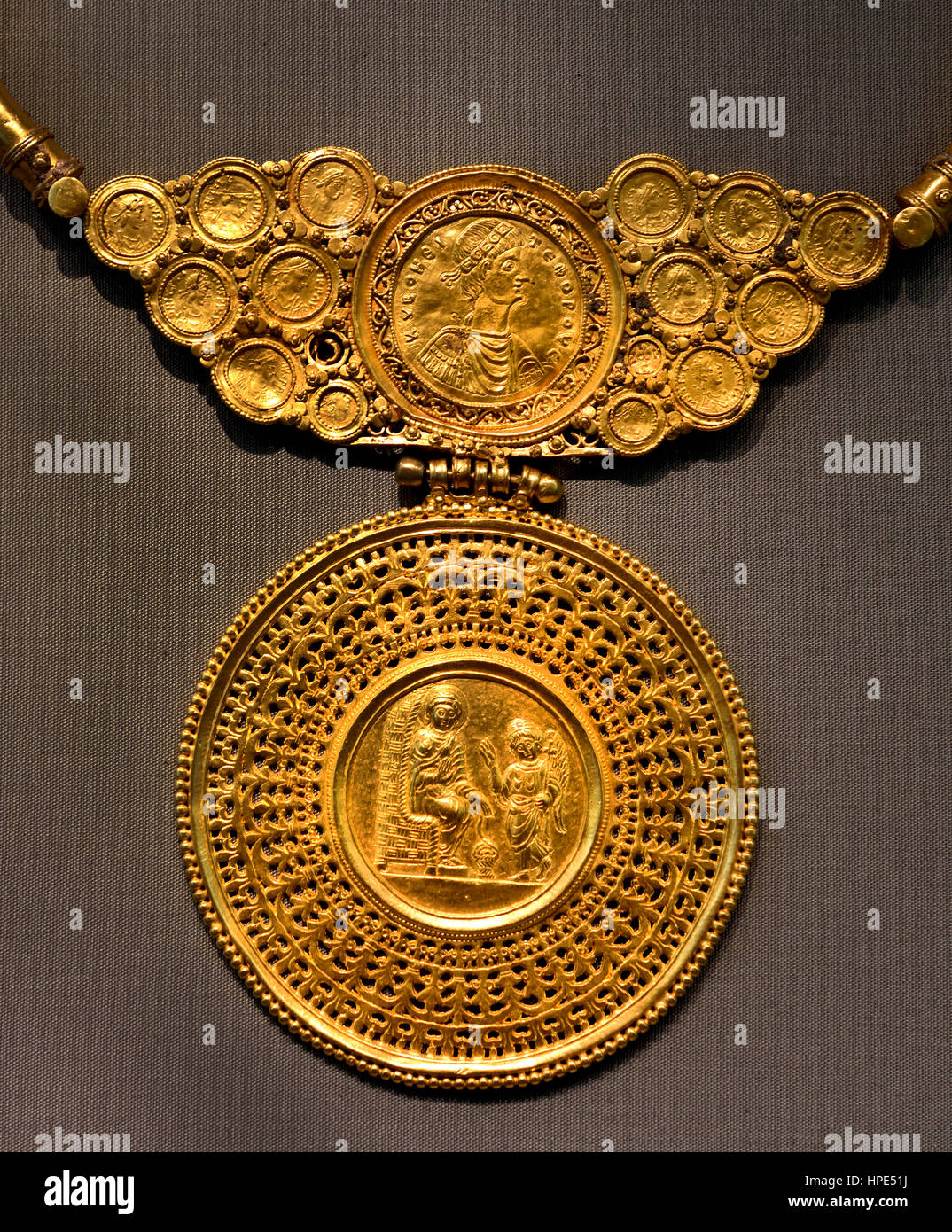 La fin de bijoux antiques de Assiout, Égypte Egyptian ( or, bague, bracelet, collier, ) 3e à 6e siècle ap. Banque D'Images