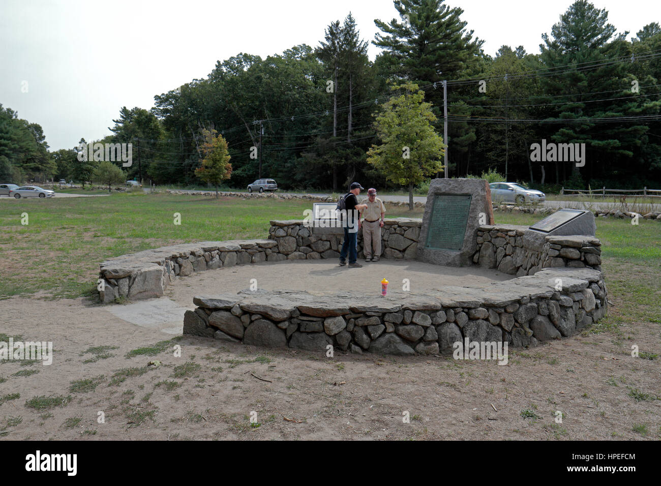 Site de capture de Paul Revere dans Minute Man National Historical Park, comté de Middlesex, Massachusetts, United States. Banque D'Images