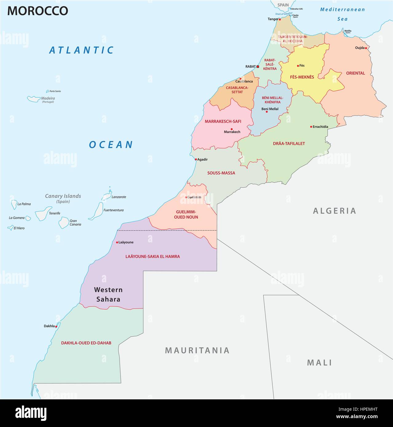 Nouvelle carte politique de l'administration et les douze ...