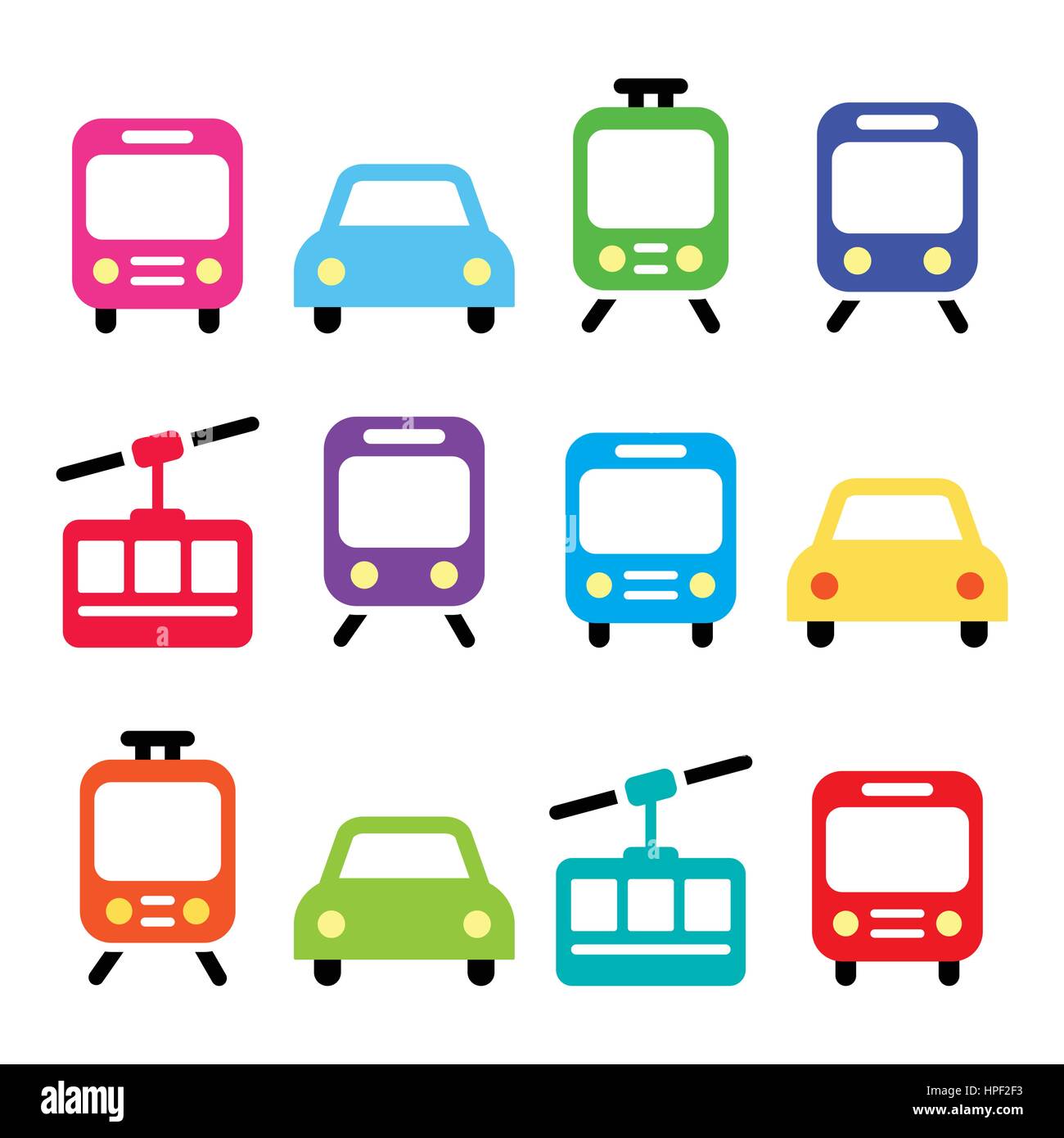 Transport, voyage vector icons set isolated on white Illustration de Vecteur