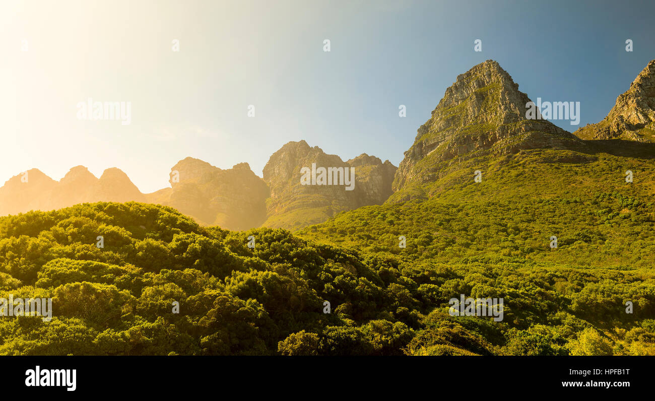 Montagnes du Parc National de Table Mountain à Cape Town, Afrique du Sud Banque D'Images