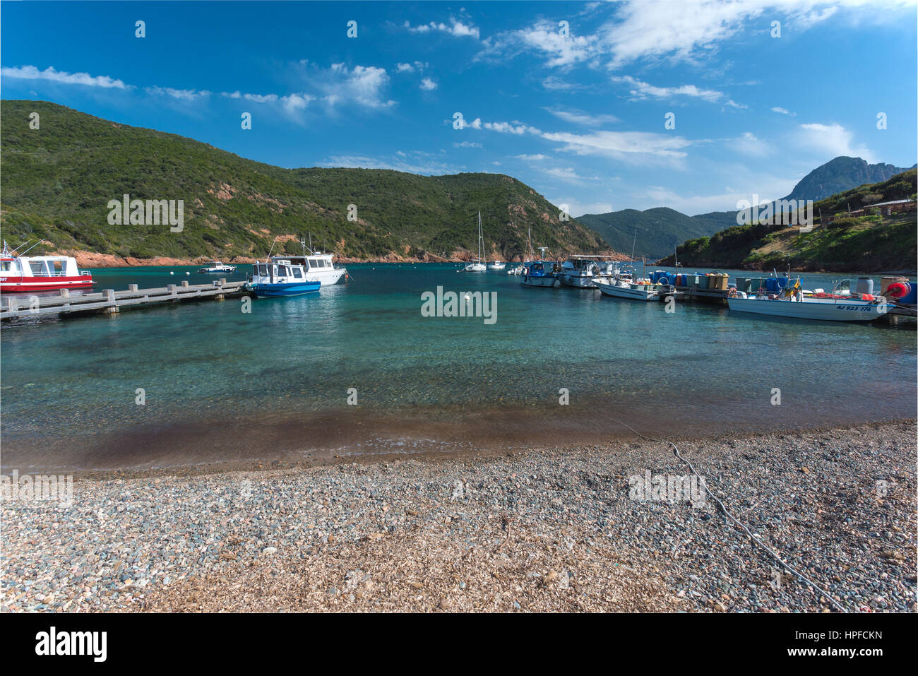 Petit port de Girolata le port naturel Banque D'Images