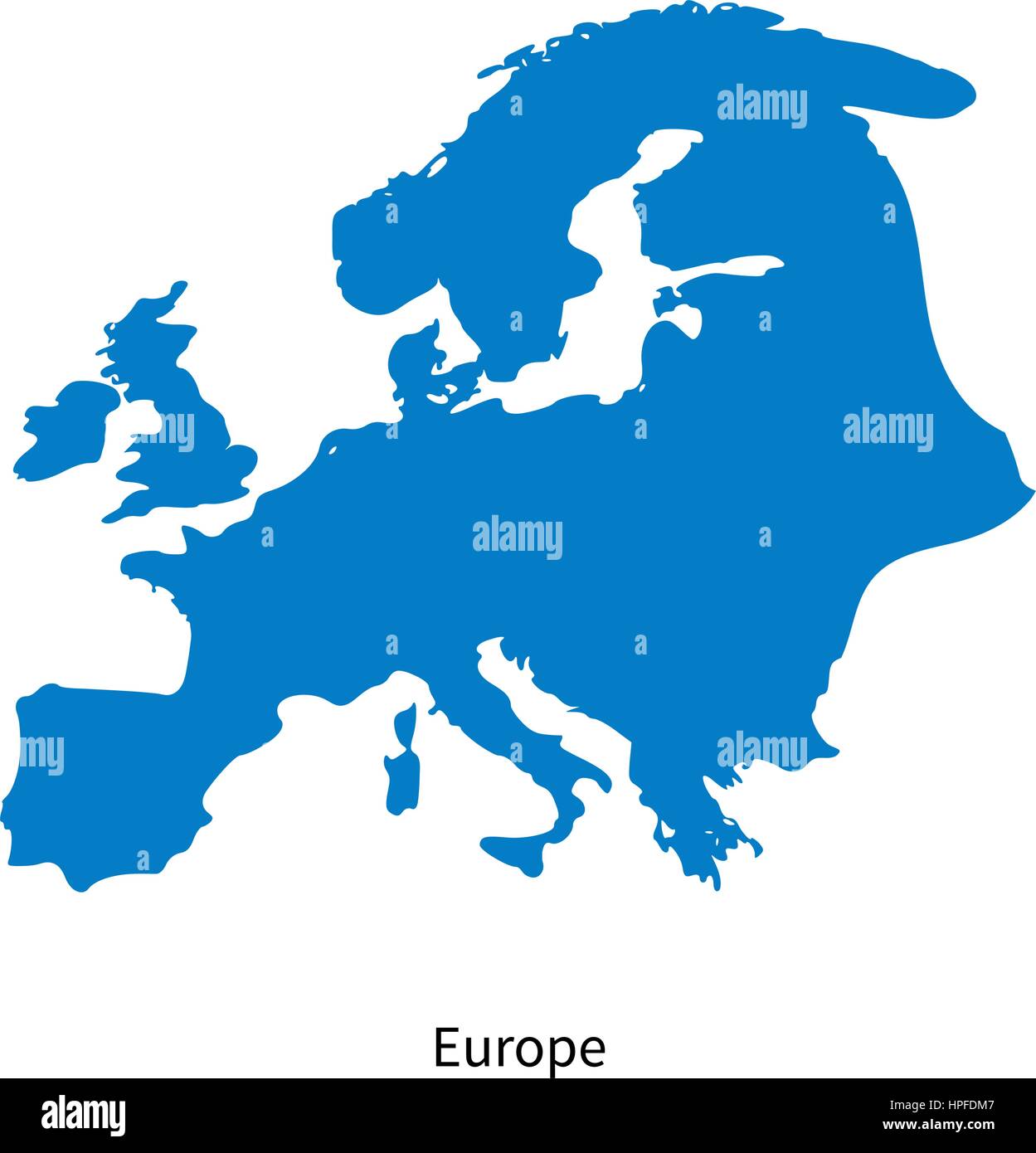 Carte vectorielle détaillée de 5 Région Europe on white Illustration de Vecteur