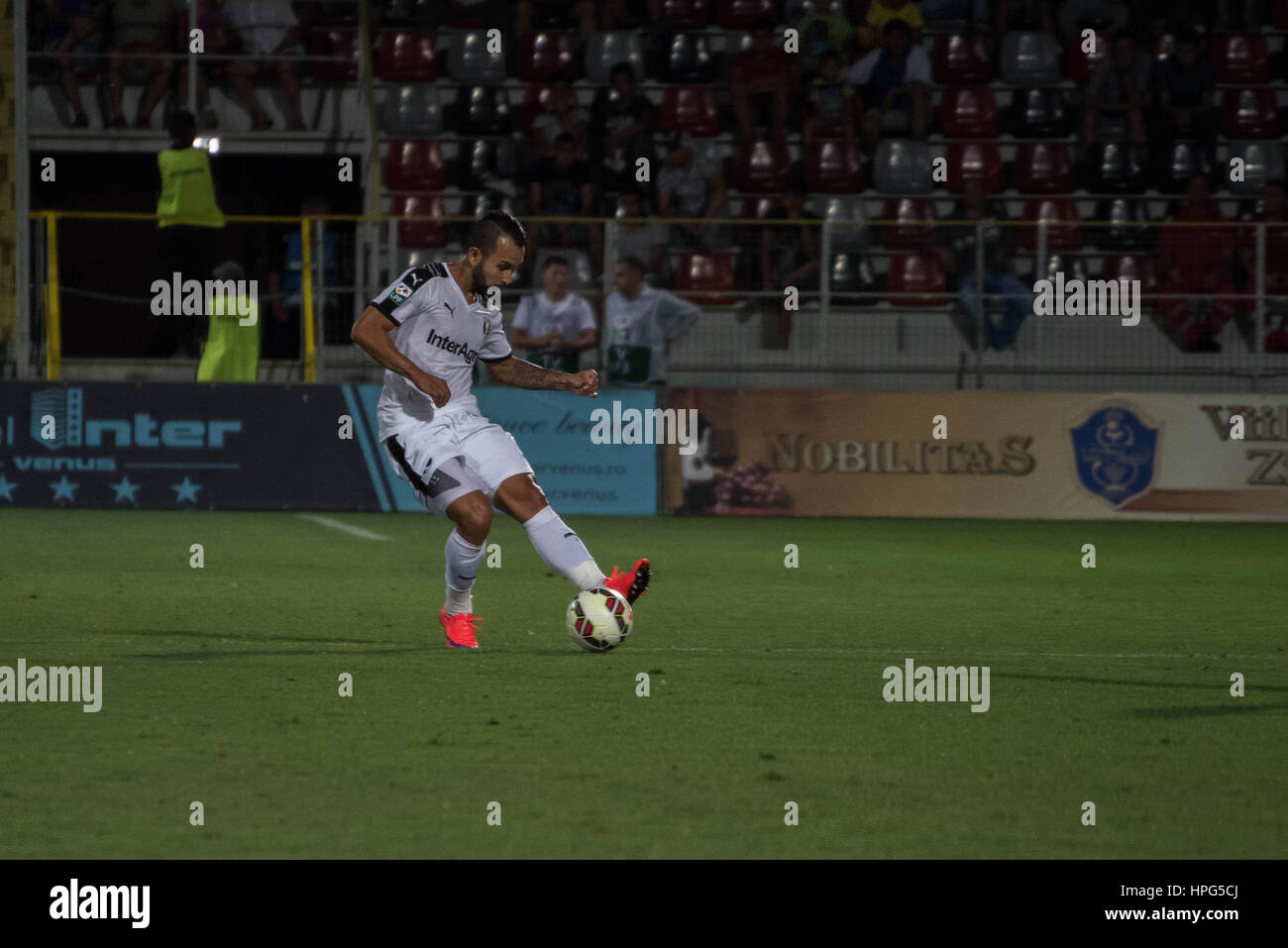 23 juillet 2015 : Junior Morais # 13 d'AFC Astra Giurgiu en action au cours de l'UEFA Europa League Deuxième tour de qualification 2015-2016 match entre FC Astra Giurgiu ROU et Inverness Caledonian Thistle FC RAMÉR a Anastasovici Stadium (Giurgiu), Giurgiu, Roumanie ROU. Photo : Cronos/Catalin Soare Banque D'Images