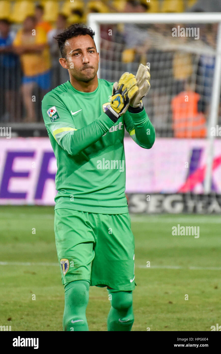 8 août 2015 : Peterson Peçanha # 1 de D à la fin de la Liga I jeu entre d'ROU et Pandurii Targu Jiu ROU à Ilie Oana Stadium, Roumanie ROU. Photo : Cronos/Catalin Soare Banque D'Images