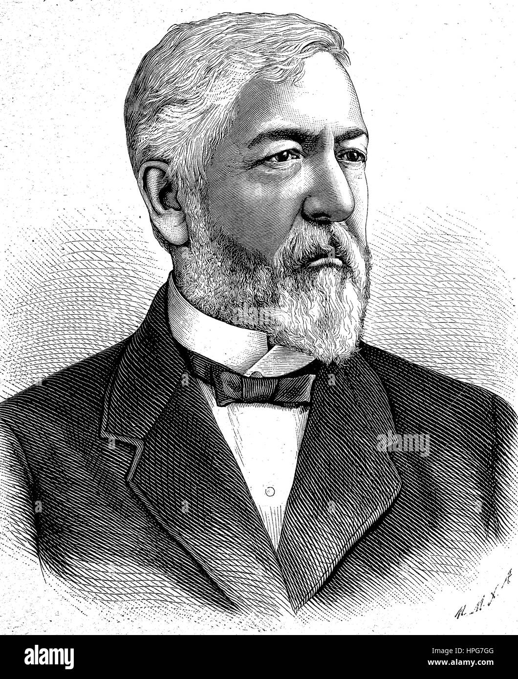 James Gillespie Blaine (1830 - 1893, était un homme d'État et homme politique républicain, l'amélioration numérique reproduction d'une gravure sur bois à partir de l'année 1885 Banque D'Images